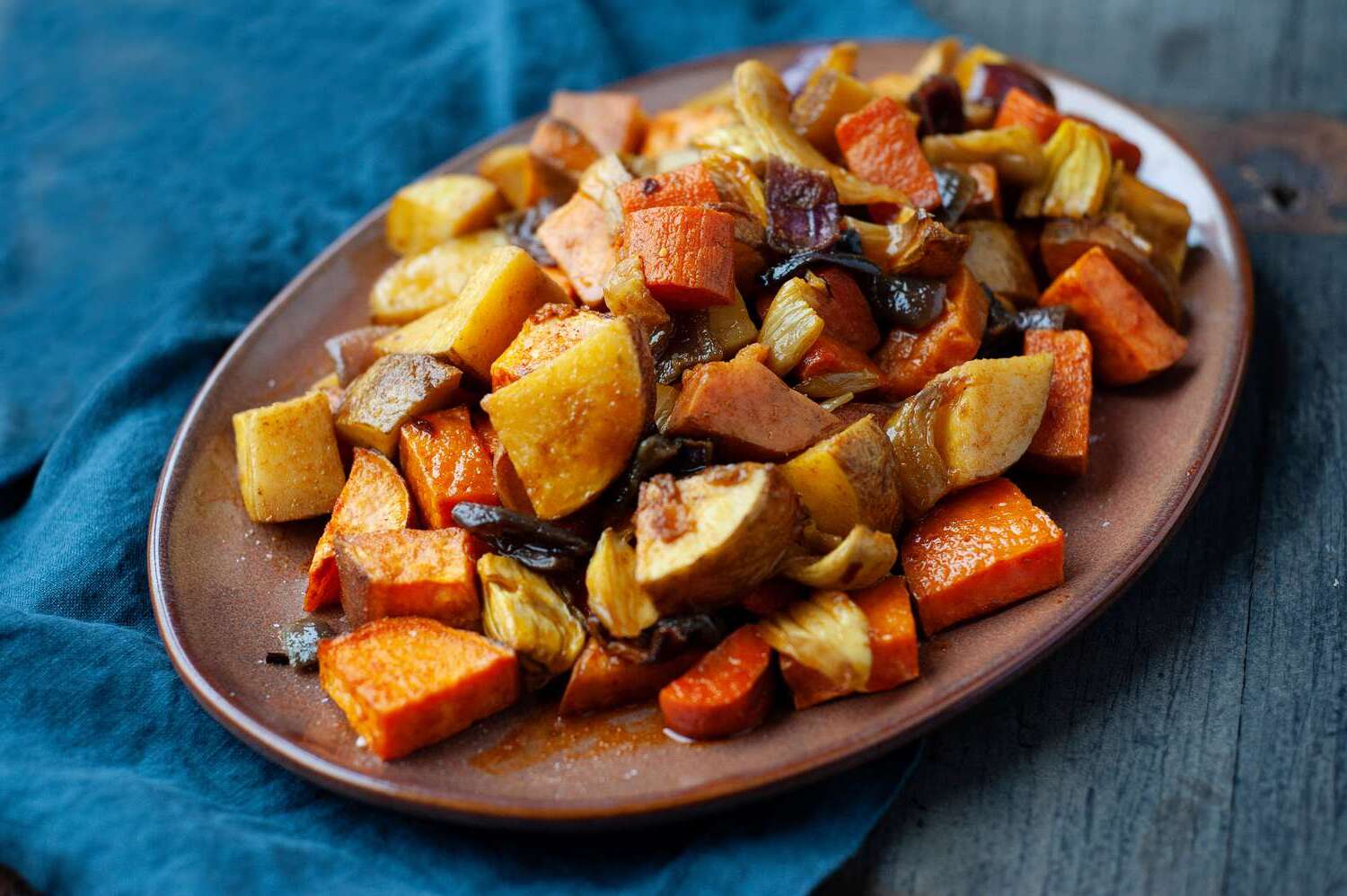 roasted-pumpkin-with-root-vegetables-and-broccoli-recipe