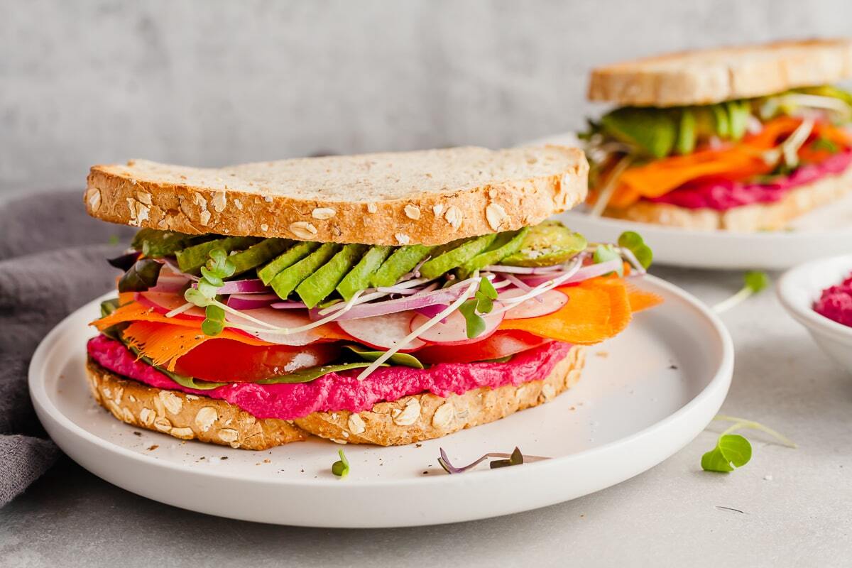 veggie-and-cilantro-hummus-sandwiches-recipe