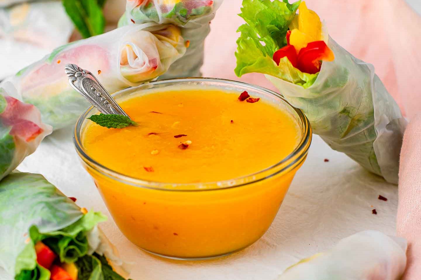 veggie-spring-rolls-with-mango-dipping-sauce-recipe