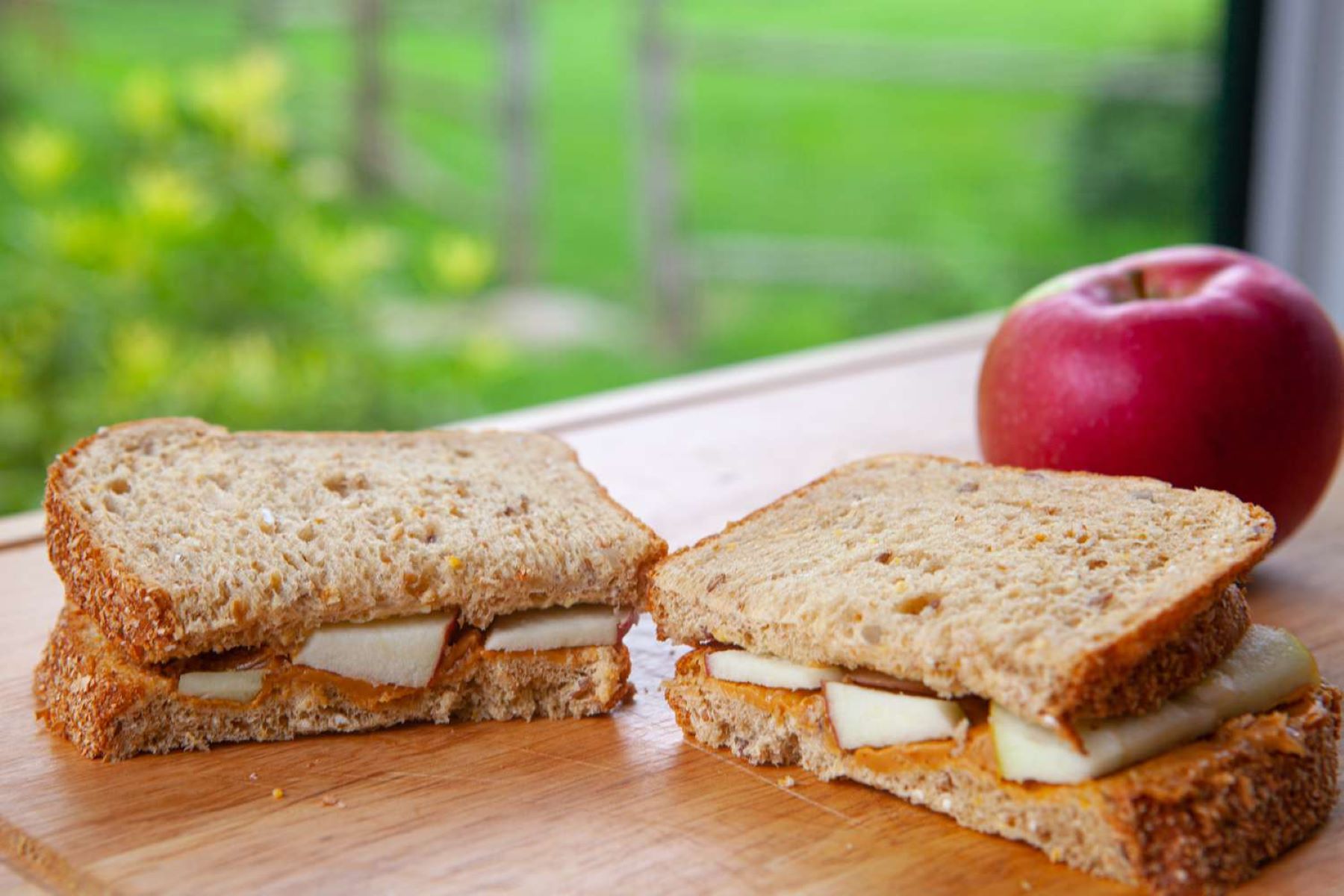 Almond Butter Apple Sandwich Recipe | Vegan Girls Guide